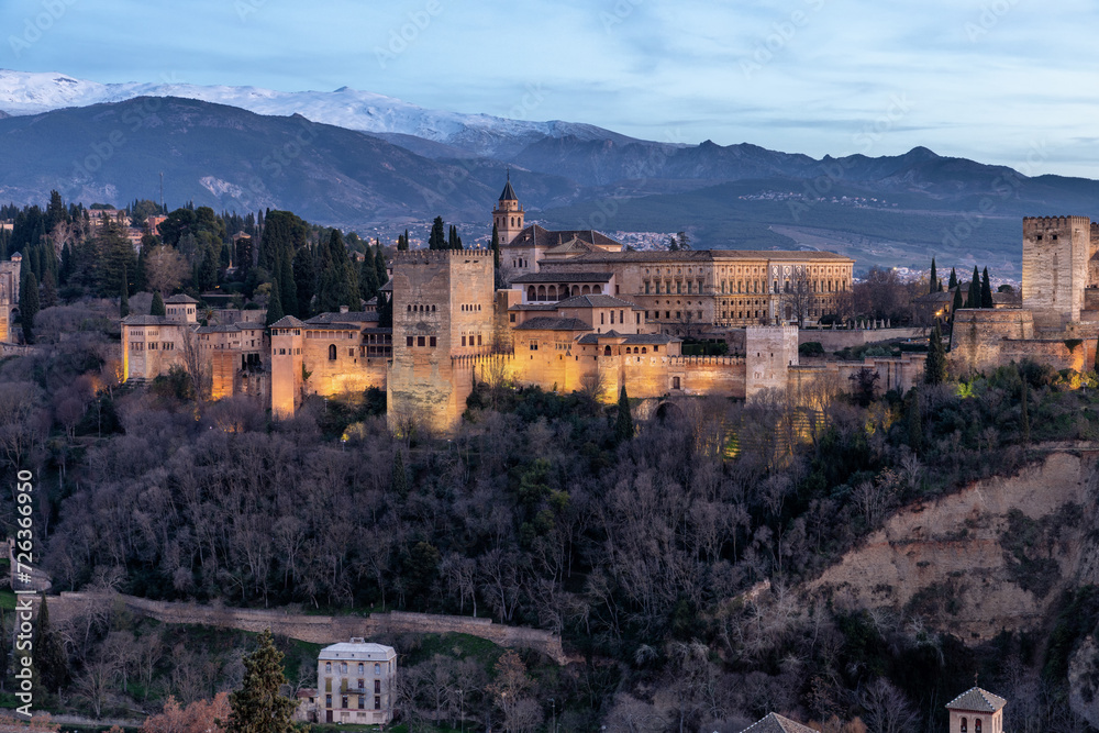 Scenic view of beautiful cityscape of Granada, Spain