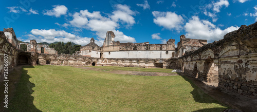 La Recoleccion Architectural Complex in Antigua, Guetemala. It is a former church and monastery of the Order of the Recollects. and its adjacent park in Antigua, Guatemala photo