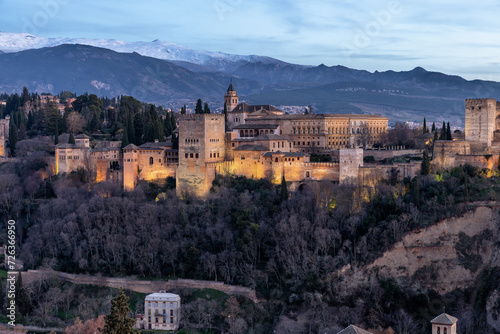 Scenic view of beautiful cityscape of Granada  Spain