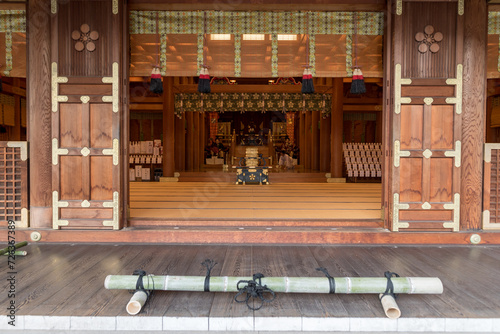 Popular Shrine in Tokyo, Japan. Shrine Interior. Japan