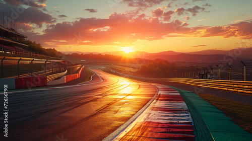 Sunset on the race track
