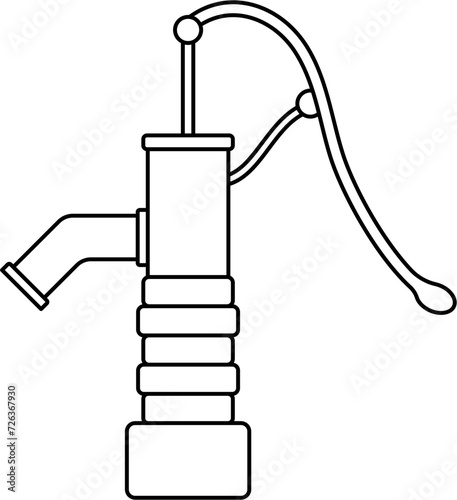 Water Pump Outline Vector Illustration