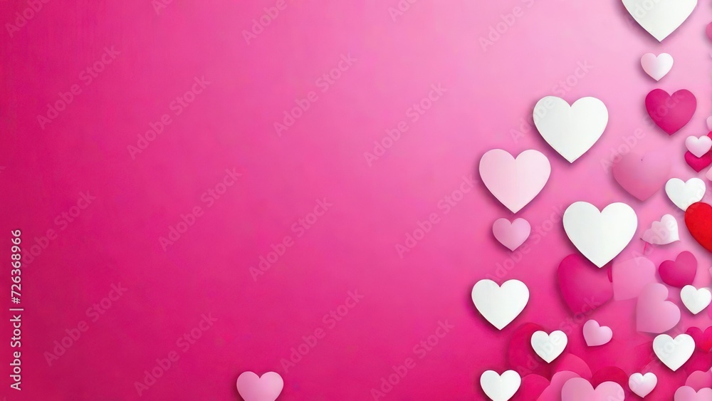 pink hearts valentines day abstract background and design backdrop pragma. generative, ai.