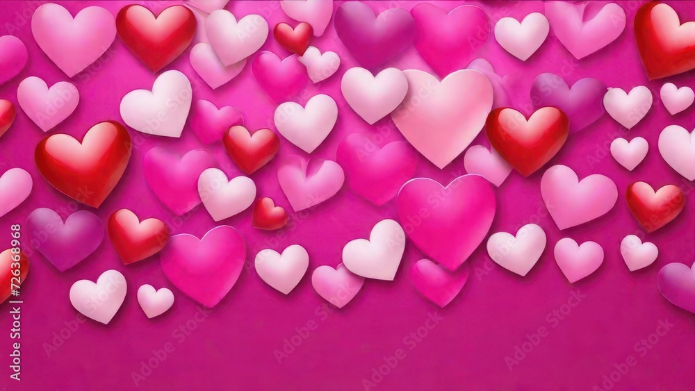 pink hearts valentines day abstract background and design backdrop pragma. generative, ai.