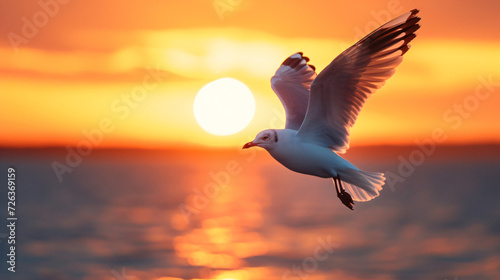 Seagull Laridae at sunset © Anaya