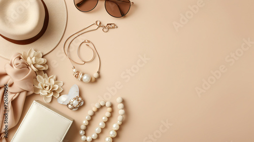 Set of stylish female accessories
