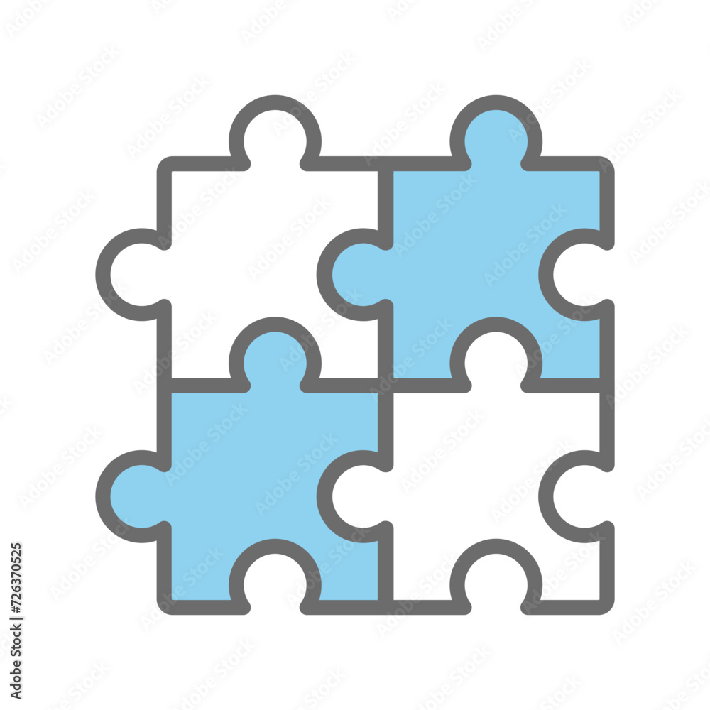 Puzzle pieces icon vector on trendy design Puzzle pieces icon vector on trendy design