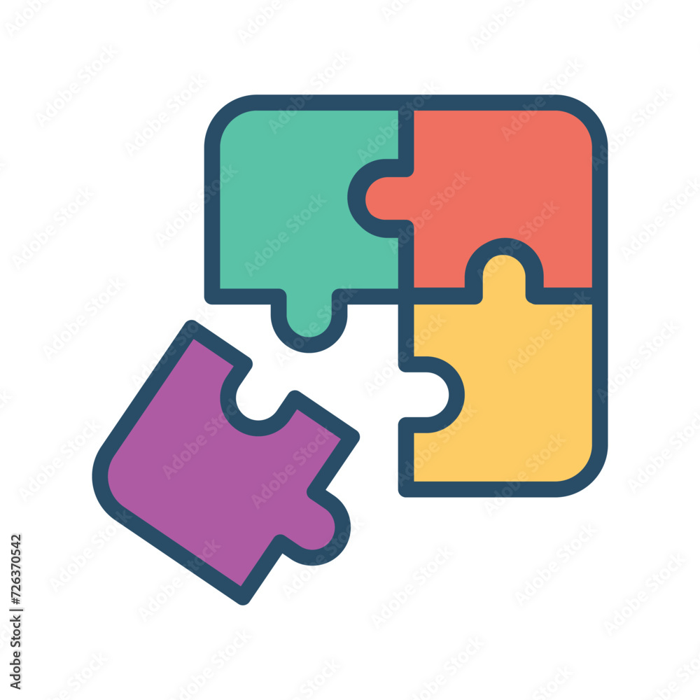 Puzzle pieces icon vector on trendy design Puzzle pieces icon vector on trendy design