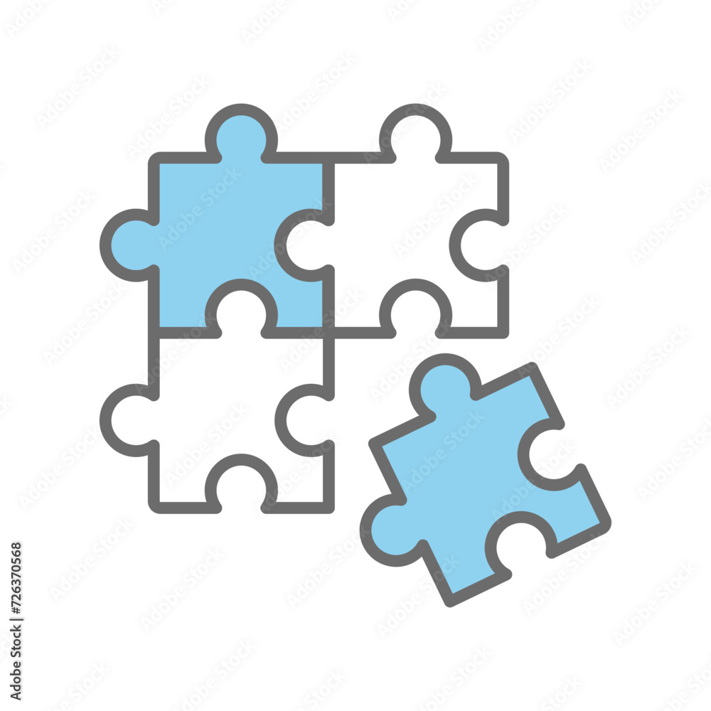 Puzzle pieces icon vector on trendy design Puzzle pieces icon vector on trendy design
