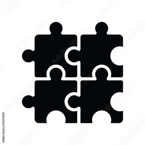 Puzzle pieces icon vector on trendy design