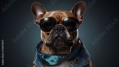 french bulldog wearing a glasses © Kainat