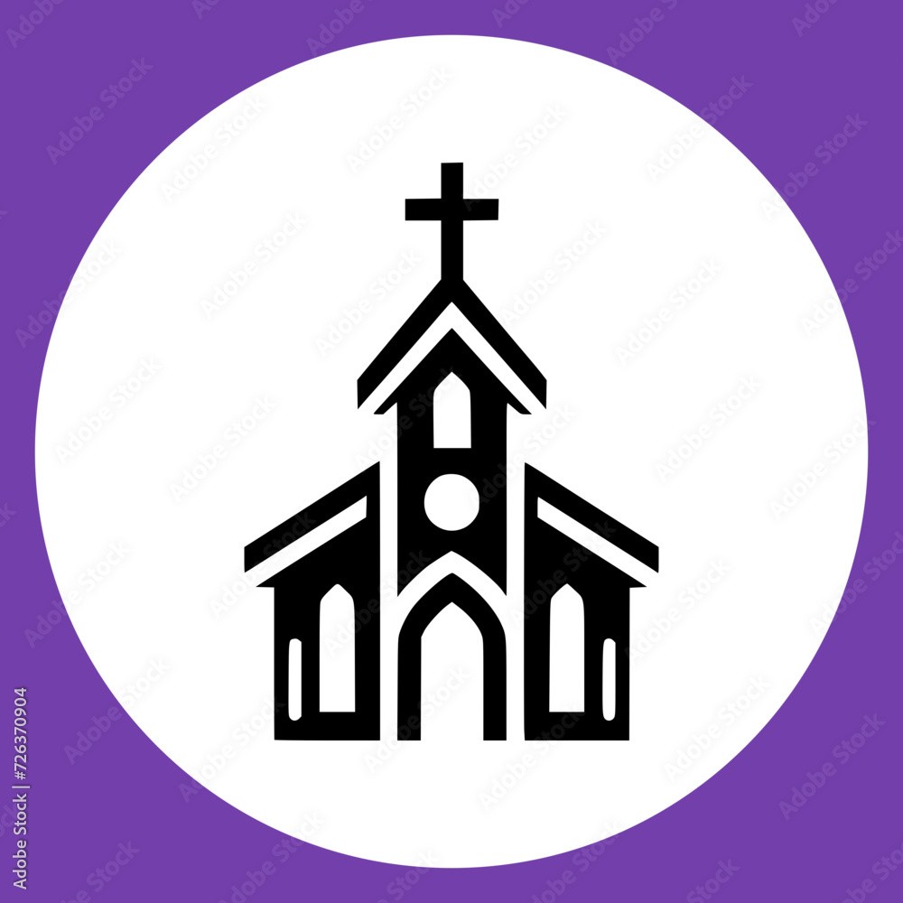Church logo icon vector illustration