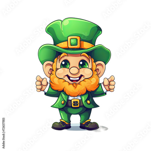 St. Patrick Day leprechaun hat, a shamrock, a pot of gold coins