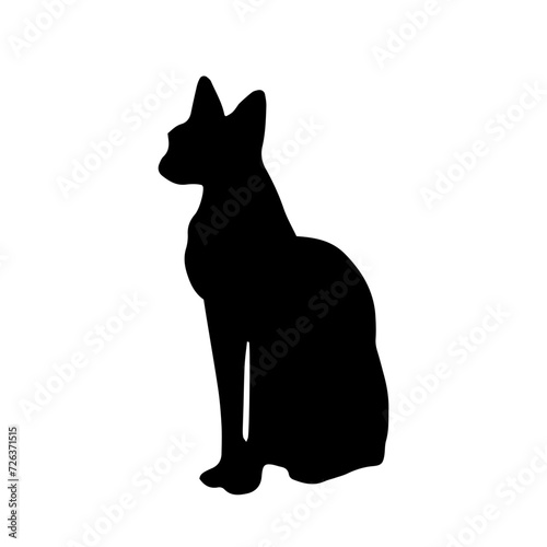 Set of silhouettes of cats. Cats in different poses. Vector isolated background. EPS 10.