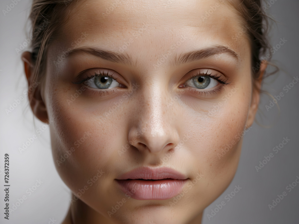 portrait of a beautiful girl with good skin on the background sunny weather, concept cosmetology portrait of a beautiful girl with good skin on the background sunny weather, concept cosmetology