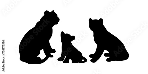 Canvas Print Tiger silhouette 2022 - vector isolated background. Wild cats .