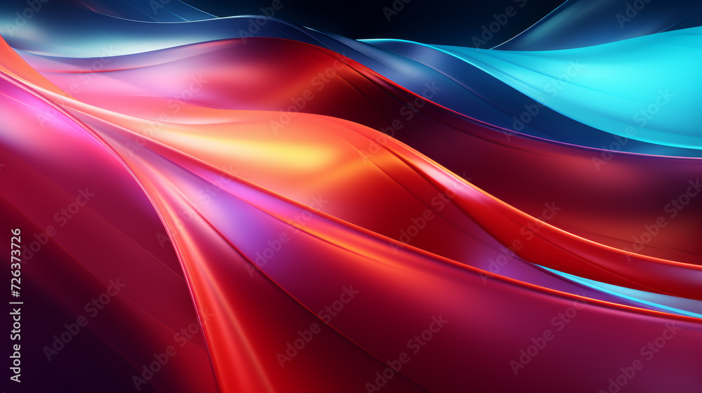 Abstract futuristic background with blue, orange, violet and red wave shapes. Visualization of motion waves. Wallpaper or backdrop for modern projects Abstract futuristic background with blue, orange, violet and red wave shapes. Visualization of motion waves. Wallpaper or backdrop for modern projects