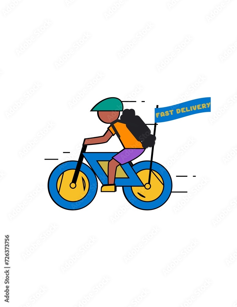Fototapeta premium Vector of Delivery Guy On Motion