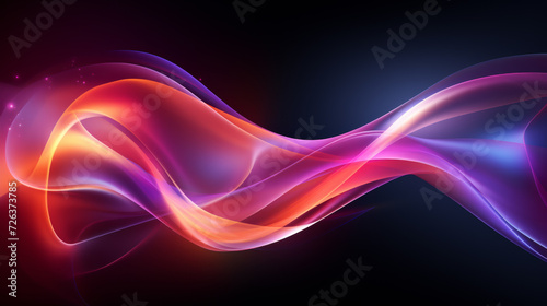 Abstract futuristic background with red and violet wave shapes. Visualization of motion waves. Wallpaper or backdrop for modern projects