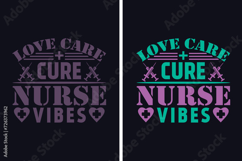 Love Care Cure Nurse Vbes Nurse Life  Saving One Patient At A Time  Nurse Life  Hospital nurse T-Shirt  Doctor student shirt model  Half Leopard Nurse  Unique Profession-Themed Design