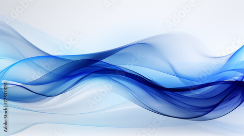 Abstract futuristic background with blue wave shapes. Visualization of motion waves. Wallpaper or backdrop for modern projects
