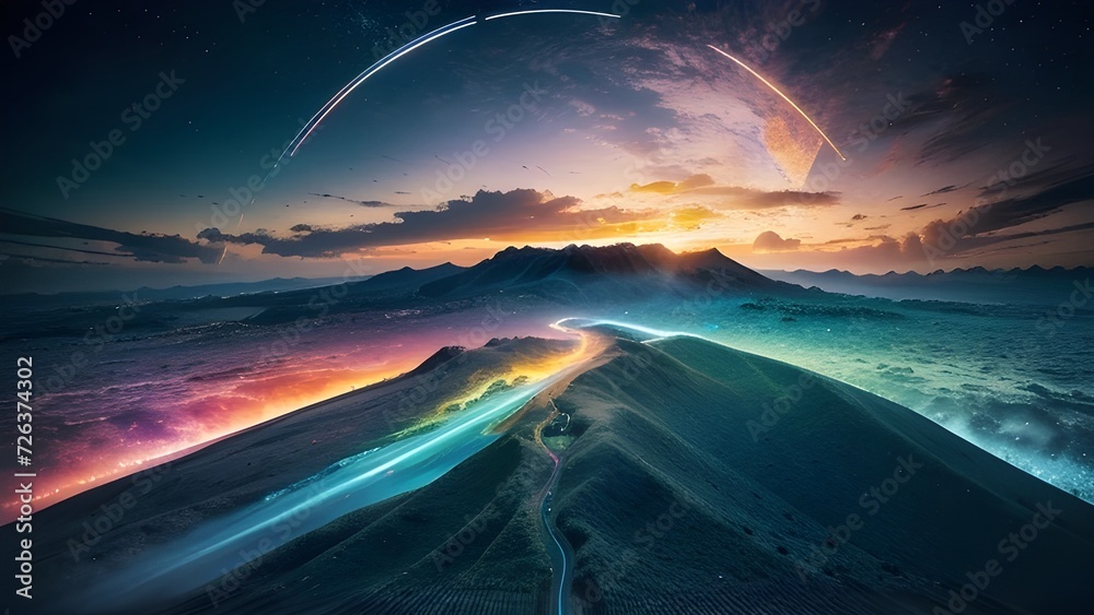 A colorful abstract landscape for background and wallpaper