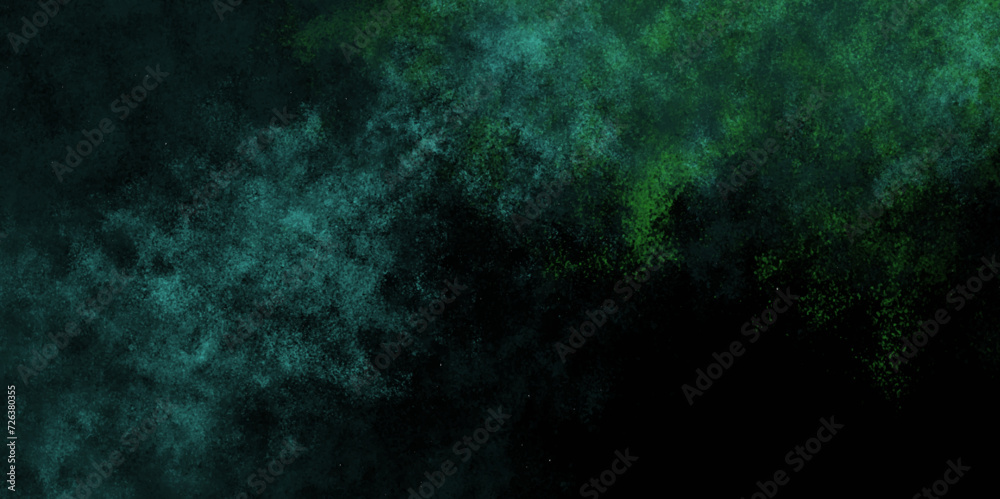 Black, blue green, gray painted watercolor texture or background. teal art background light teal and sea green colors.