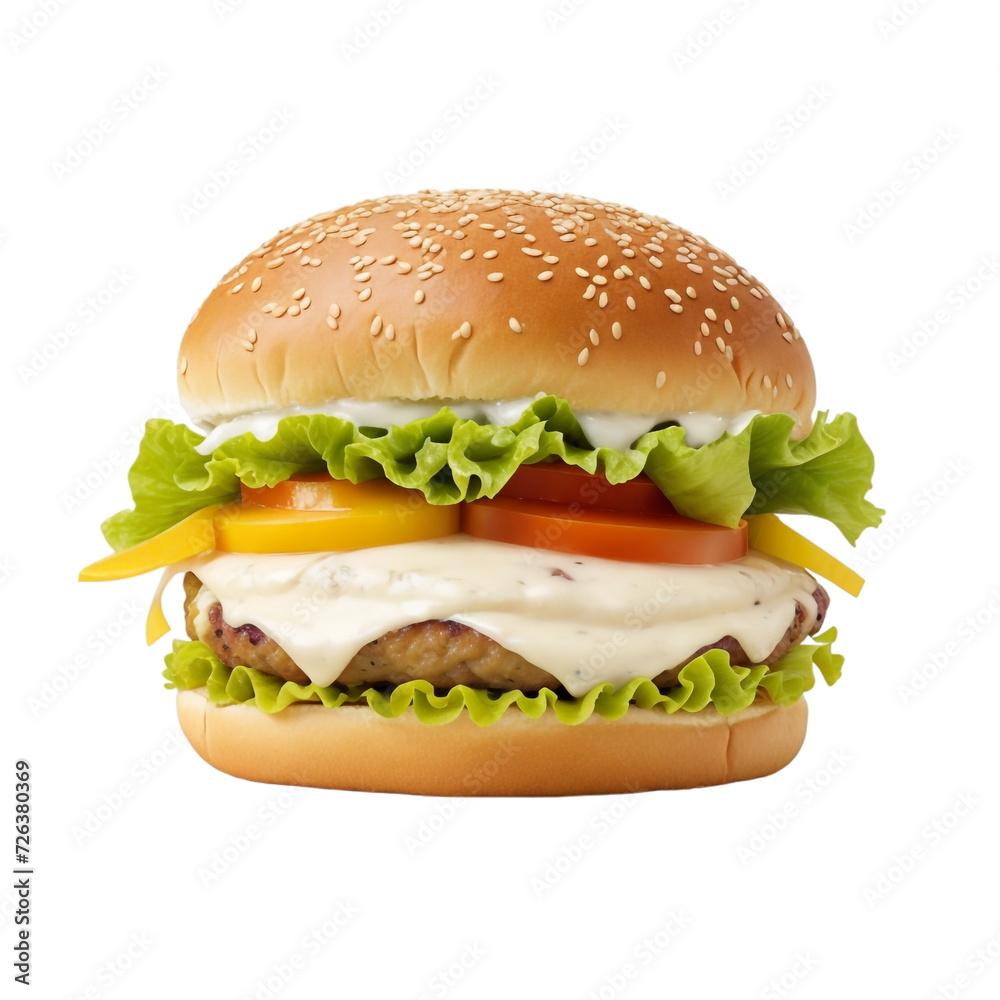 Cheese Chicken Beef Burger on transparent background Premium Png on transparent background. Cheese Chicken Beef Burger on transparent background Premium Png on transparent background.
