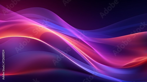 Vibrant neon lines and blurry glowing wave - abstract 3d wallpaper background 