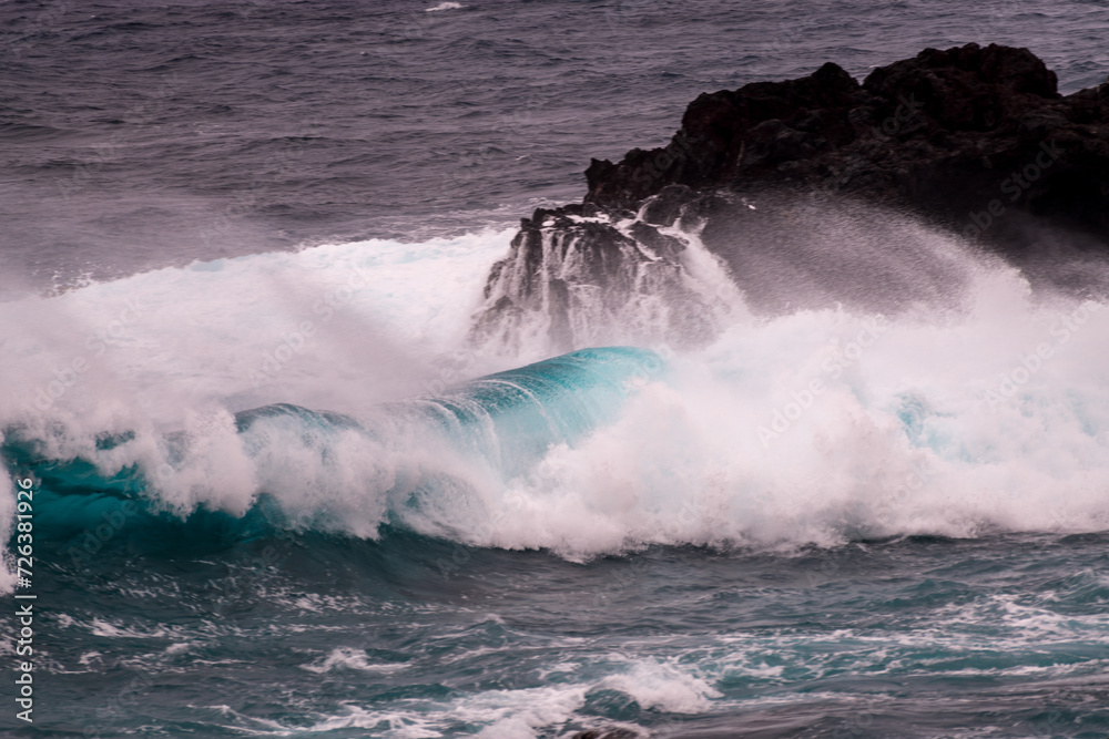raging waves in the Pacific Ocean