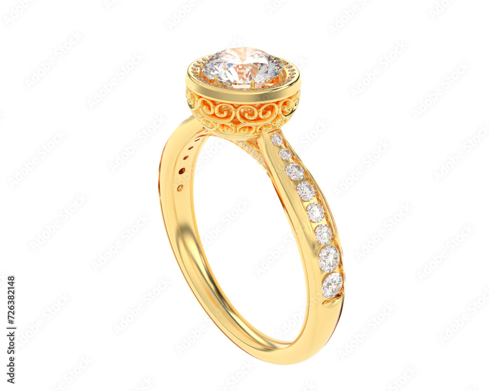 Jewelry isolated on background. 3d rendering - illustration Jewelry isolated on background. 3d rendering - illustration