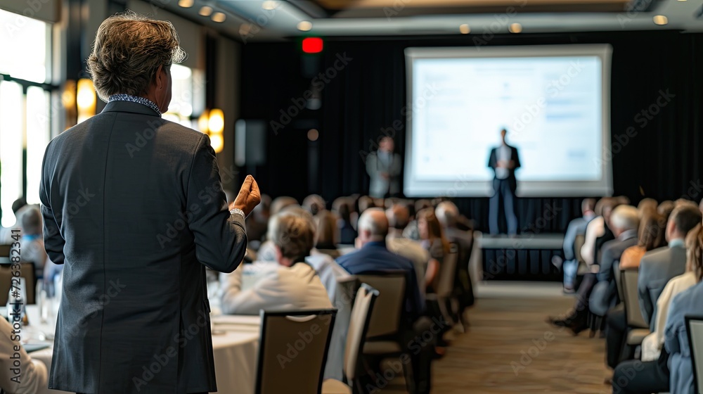 Fototapeta premium Executive Tech Mastery. An executive showcasing mastery in technology, leading with sophistication and innovation.