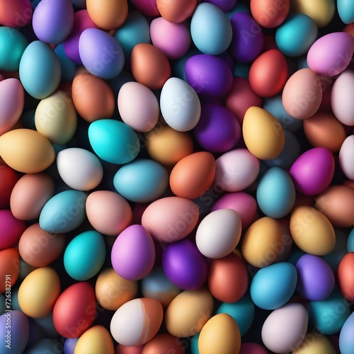 Colorful matte easter eggs background. AI Generative. © muhammad yaseen