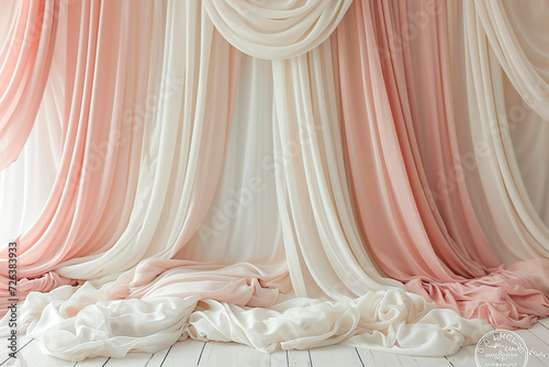 Pastel-toned Draped Fabric Backdrop for Events