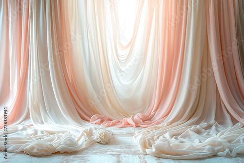 Pastel-toned Draped Fabric Backdrop for Events