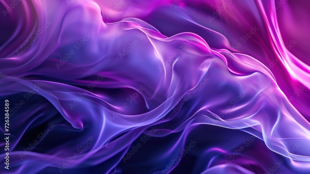 Abstract Purple and Pink Smoke Waves in a Fluid Formation Against a Dark Background Abstract Purple and Pink Smoke Waves in a Fluid Formation Against a Dark Background