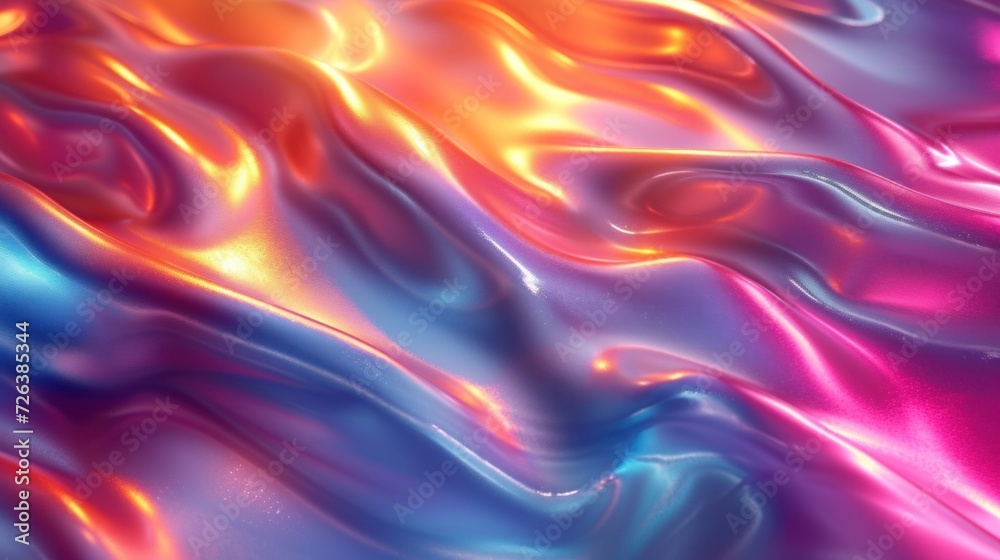 Abstract Iridescent Waves With Intense Pink and Blue Hues in Macro Photography Abstract Iridescent Waves With Intense Pink and Blue Hues in Macro Photography
