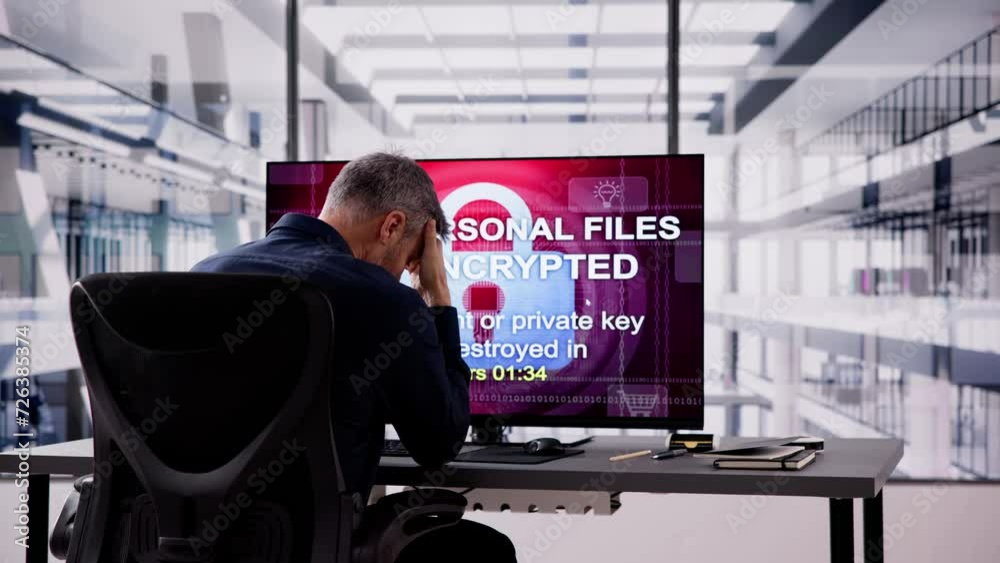 Ransomware Extortion Attack. Hacked Laptop Password Ransomware Extortion Attack. Hacked Laptop Password