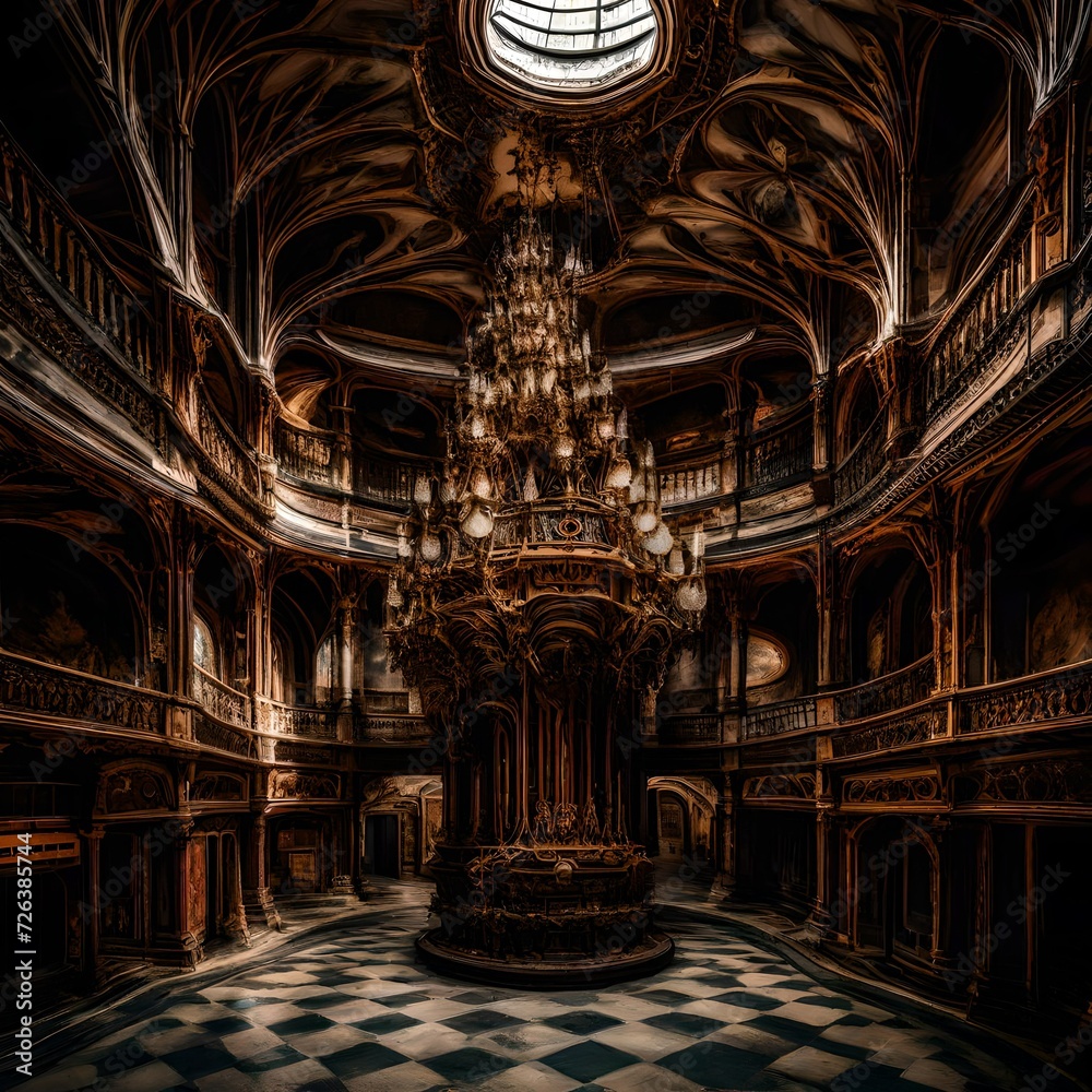 Obraz premium chocolate strawberries with nuts and red ajar drops on the cream cake with chocolate streams on the cake abstract background view and Christmas background