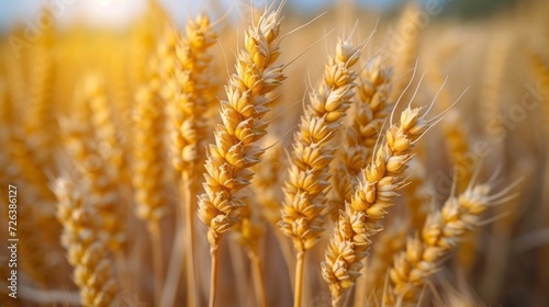 a close up of a bunch of wheat camera angle from low looking up