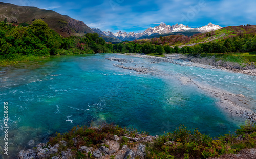 Scenic wilderness in Torres del Paine National Park in Patagonia, southern Chile in South America. © mrallen