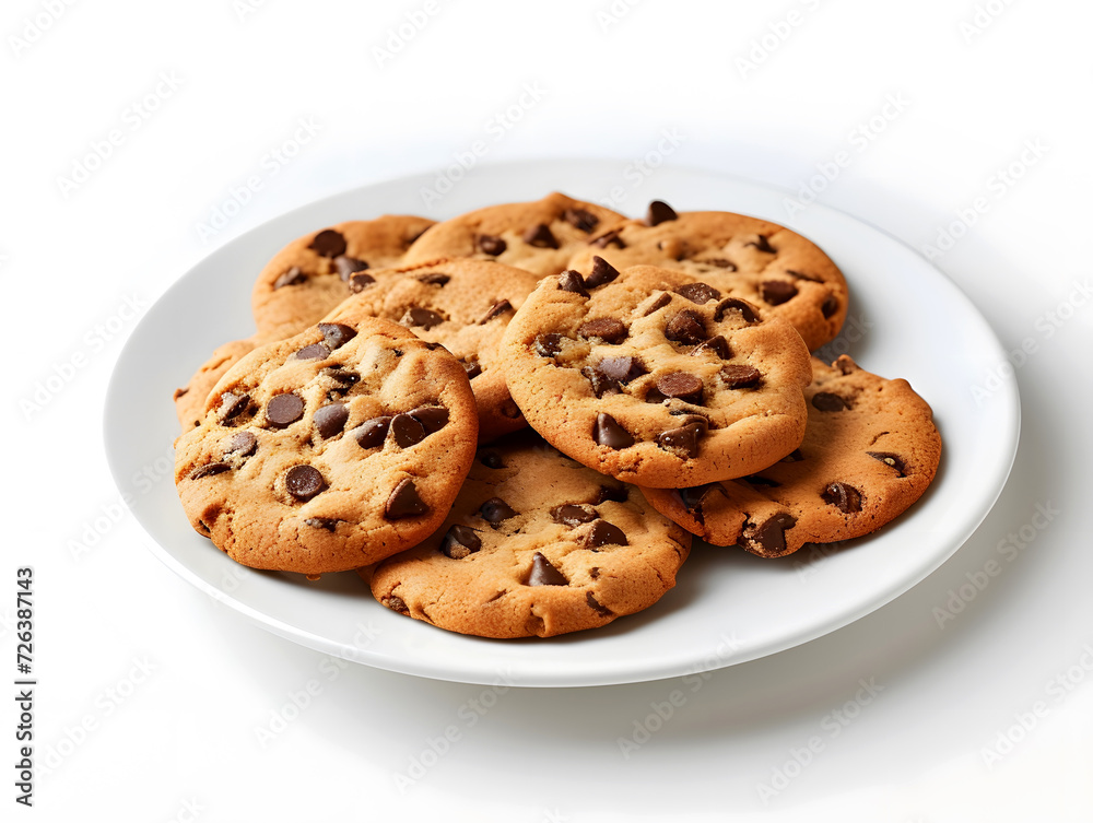 chocolate chip cookies on a plate chocolate chip cookies on a plate