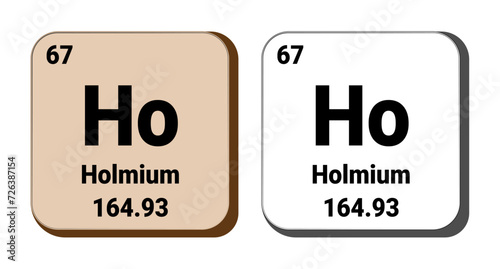 Ho, Holmium element vector icon, periodic table element. Vector illustration EPS 10 File. Isolated on white background.