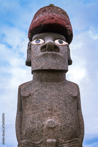 moai in Hanga Roa, Rapa Nui, Easter Island