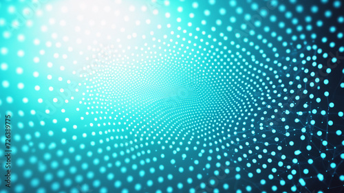 Dynamic of particles and lines. Abstract futuristic background. Big data visualization. © ethgazer