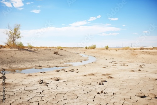 dry riverbed in a barren landscape