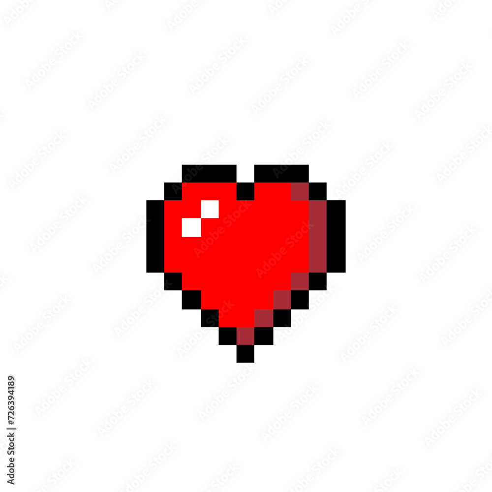 Heart 8-bit pixel graphics icon. Pixel art style. Game assets. 8-bit sprite. Isolated vector illustration EPS 10 Heart 8-bit pixel graphics icon. Pixel art style. Game assets. 8-bit sprite. Isolated vector illustration EPS 10
