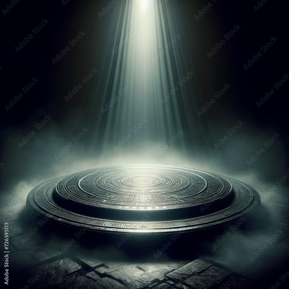 Ancient Stone Platform Illuminated by Ethereal Light Ancient Stone Platform Illuminated by Ethereal Light