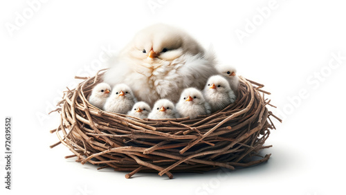 Comical Contrast Plump Chick Amongst Tiny Siblings