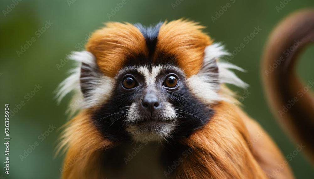 Fototapeta premium Cute Tamarin Monkey Portrait in Jungle